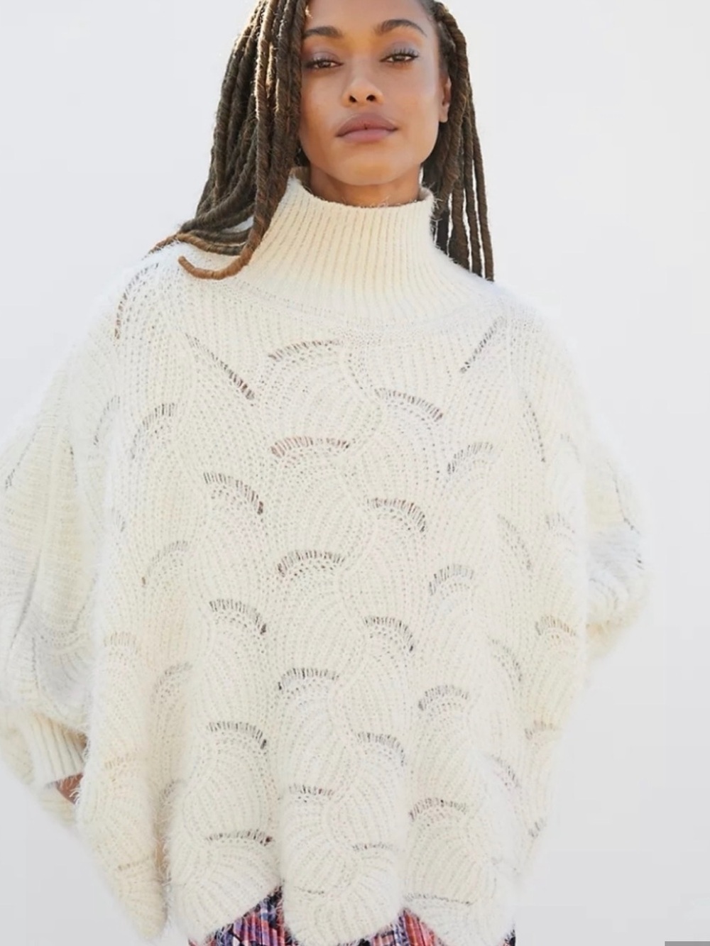 Anthropologie Rue Scalloped Turtleneck Sweater